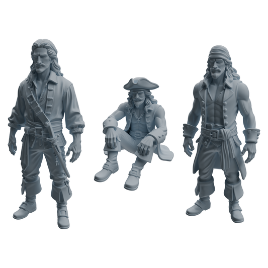 MRY-SFW LYTR1092 Realistic Pirate Character Modern Model 3 pcs