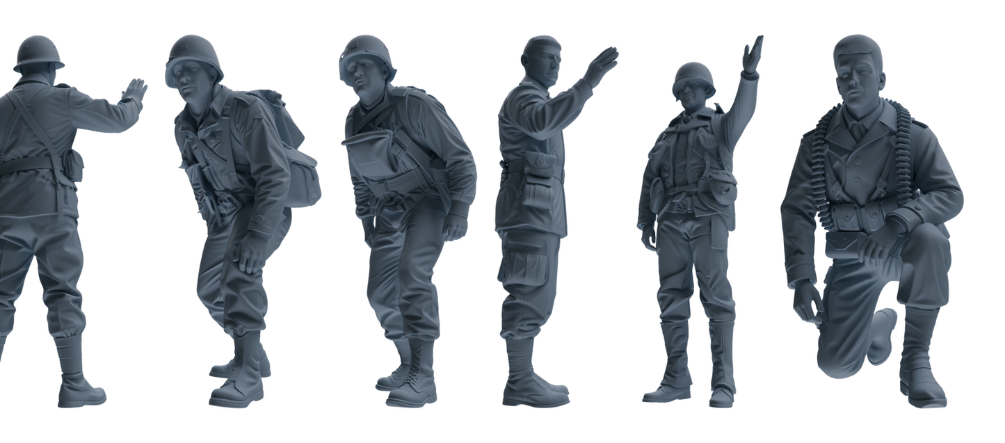 MRY-SFW SSTR077 Miniatures Soldier Model Kit Saving Ryan in Normandy WWII U.S. Army Six-Person Combat Group
