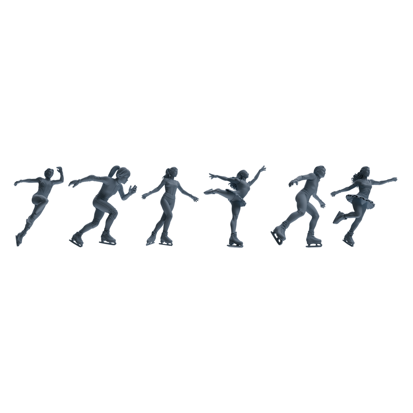 MRY-SFW LYTR801 Figure Skating Figure Modern Model 6 pcs Miniature Car Diorama Figures Scene Props Accessories Resin