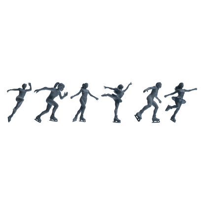 MRY-SFW LYTR801 Figure Skating Figure Modern Model 6 pcs Miniature Car Diorama Figures Scene Props Accessories Resin