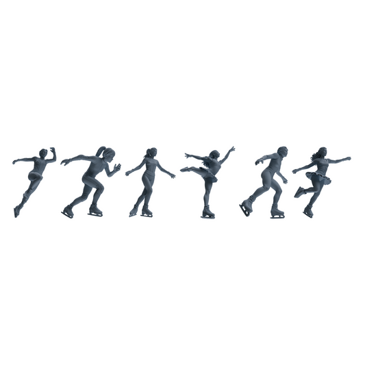 MRY-SFW LYTR801 Figure Skating Figure Modern Model 6 pcs Miniature Car Diorama Figures Scene Props Accessories Resin