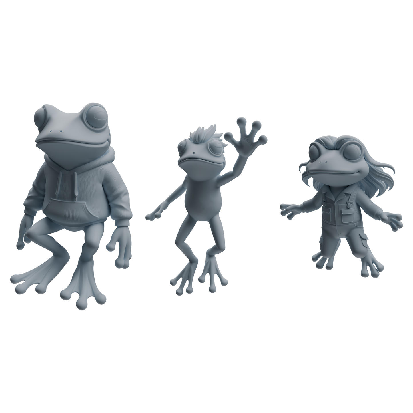 MRY-SFW LYTR1053 Cartoon Frog Animal Modern Model 3 pcs