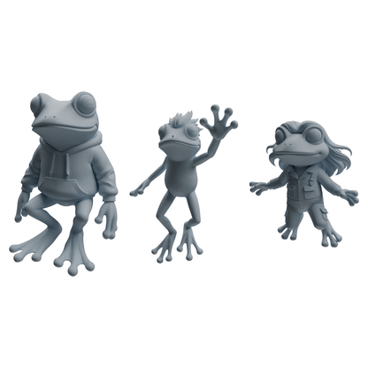 MRY-SFW LYTR1053 Cartoon Frog Animal Modern Model 3 pcs
