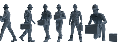 MRY-SFW LYGR799 Modern British Police Six-Person Carrying Group