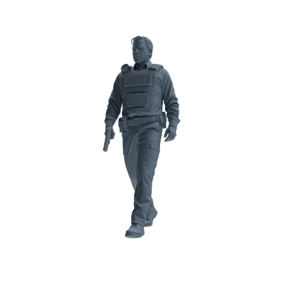 MRY-SFW SSTR127 Miniatures Soldier Model Kit Boston Attack Modern Boston Police Four-Person Patrol Group