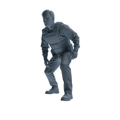 MRY-SFW SSTR121 Miniatures Soldier Model Kit Boston Attack Modern Boston Police Four-Person Gunfight Group