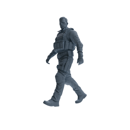 MRY-SFW SSTR128 Miniatures Soldier Model Kit Boston Attack Modern Boston Police Four-Person Patrol Group 2