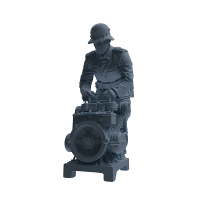 MRY-SFW SSTR214 WWII British Logistics Soldier Maintenance Four-Person Group