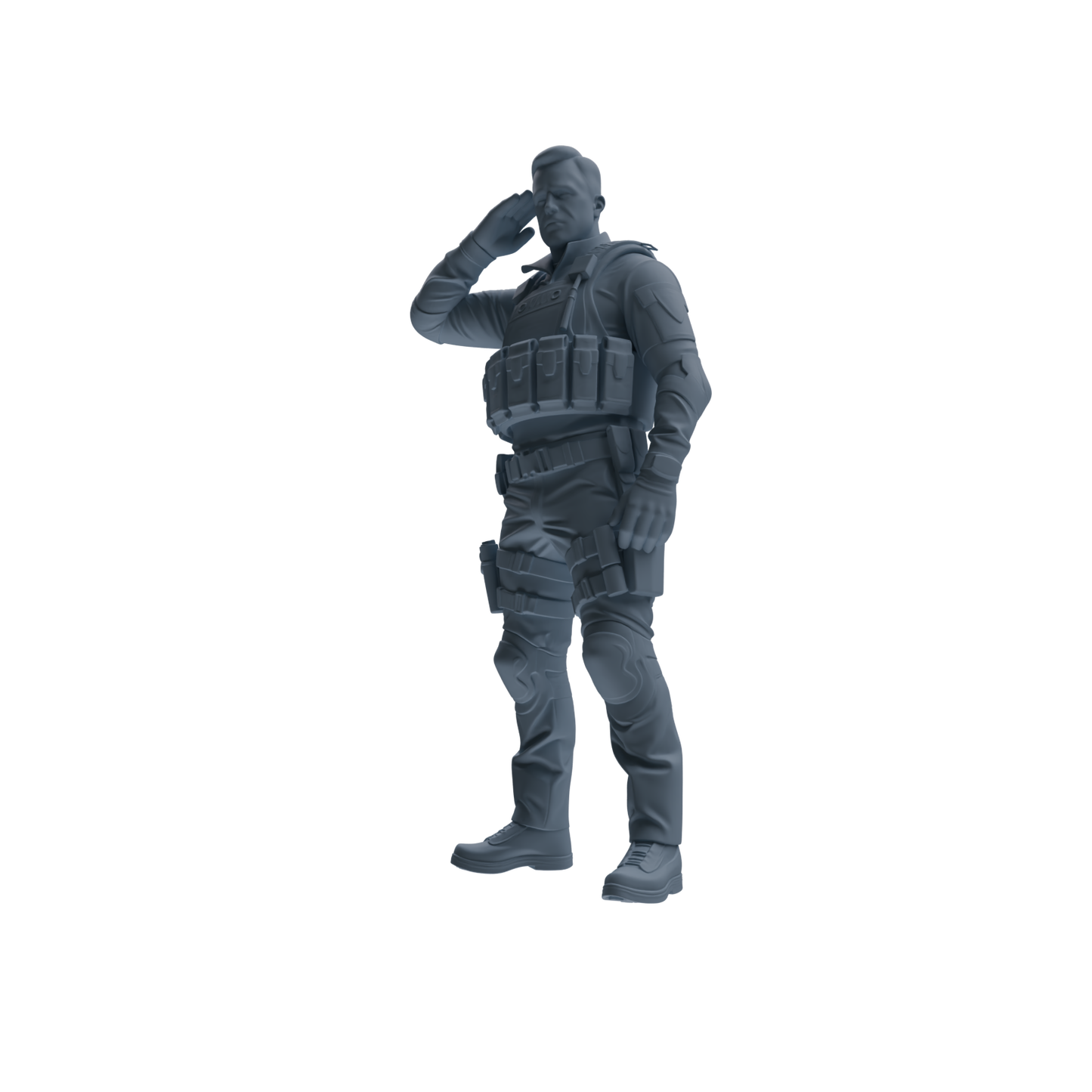 MRY-SFW SSTR118 Miniatures Soldier Model Kit Boston Attack Modern Boston Police Four-Person Saluting Group 2
