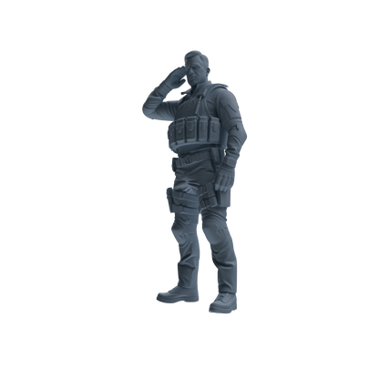 MRY-SFW SSTR118 Miniatures Soldier Model Kit Boston Attack Modern Boston Police Four-Person Saluting Group 2