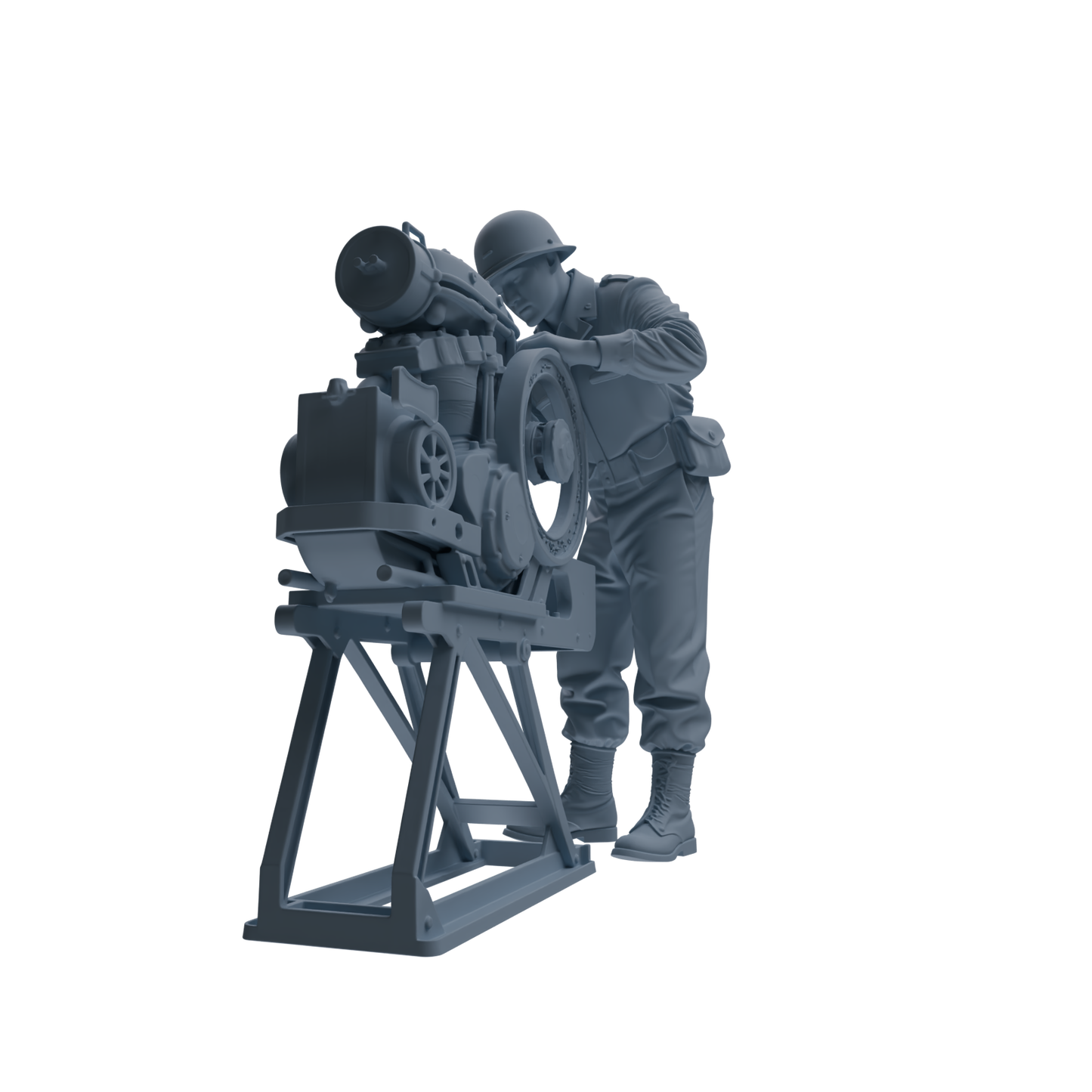 MRY-SFW SSTR226 WWII U.S. Army Logistics Soldier Maintenance Three-Person Group