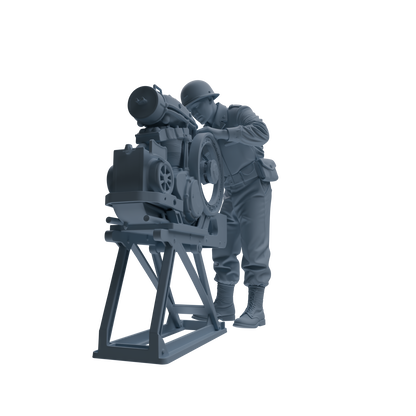 MRY-SFW SSTR226 WWII U.S. Army Logistics Soldier Maintenance Three-Person Group