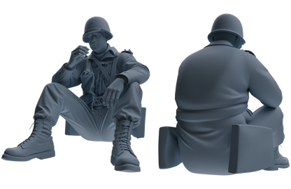 MRY-SFW SSTR068 Miniatures Soldier Model Kit Saving Ryan in Normandy WWII U.S. Army Six-Person Eating Group