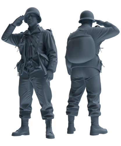 MRY-SFW SSTR069 Miniatures Soldier Model Kit Saving Ryan in Normandy WWII U.S. Army Six-Person Saluting Group