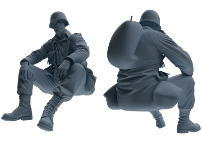 MRY-SFW SSTR075 Miniatures Soldier Model Kit Saving Ryan in Normandy WWII U.S. Army Six-Person Resting Group