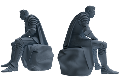 MRY-SFW SSTR078 Miniatures Soldier Model Kit Medieval Knight Without Helmet Five-Person Conversation Group