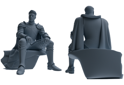 MRY-SFW SSTR081 Miniatures Soldier Model Kit Medieval Knight Without Helmet Four-Person Rest Group