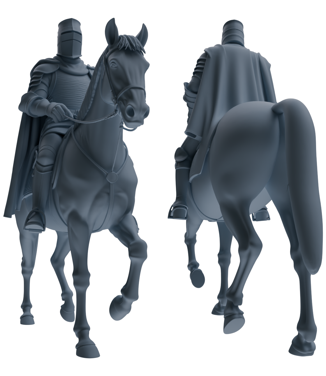 MRY-SFW SSTR089 Miniatures Soldier Model Kit Medieval Knight Four-Person Horseback Riding Group