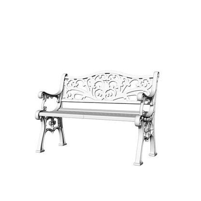 MRY-SFW LYTS583 3D Printed Unpainted White Resin Miniature American Farmhouse Iron Bench for Dollhouse Outdoor Diorama