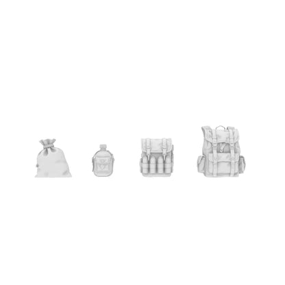MRY-SFW LYTS676 3D Printed Soldier Personal Gear Set, Action Figure Accessories, Unpainted White Model
