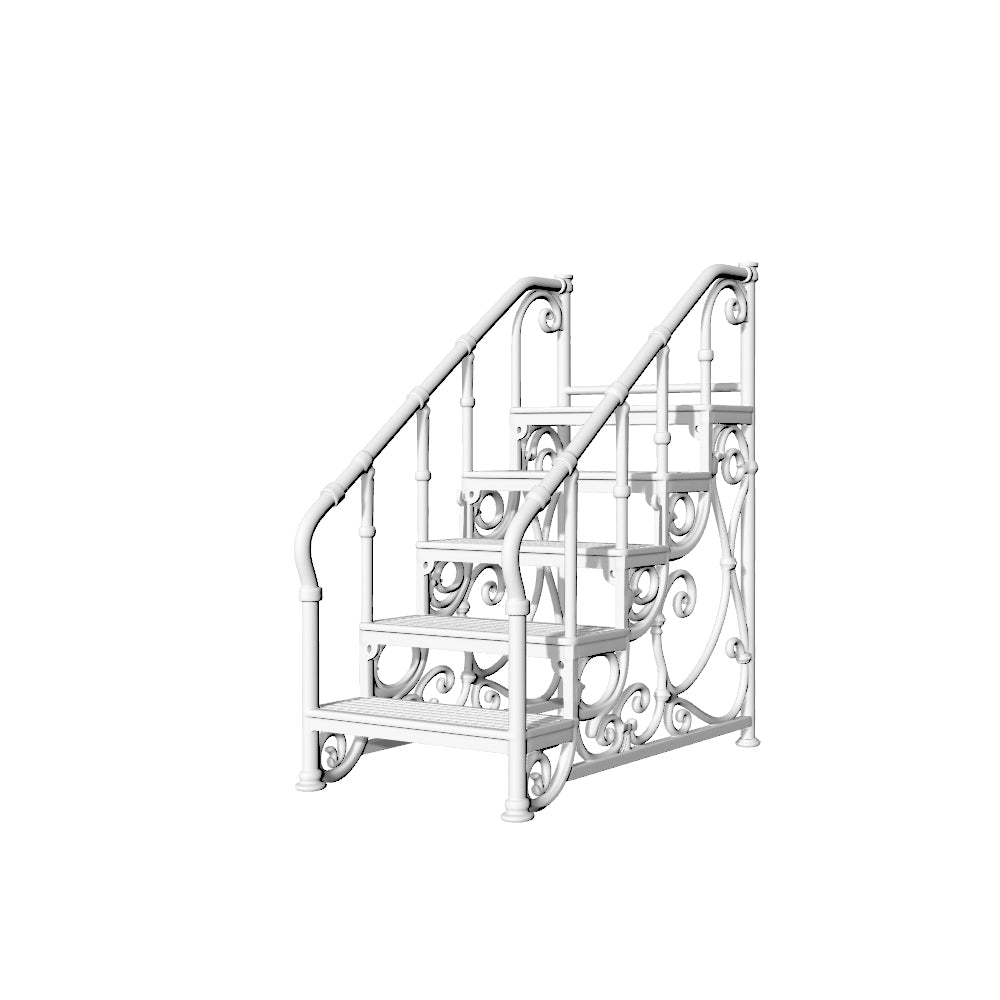 MRY-SFW LYTS609 3D Printed Unpainted White Resin, Vintage Iron Multi-Tier Plant Stand, Miniature Garden Diorama Decor
