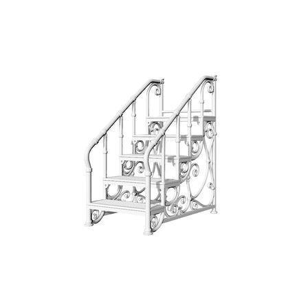 MRY-SFW LYTS609 3D Printed Unpainted White Resin, Vintage Iron Multi-Tier Plant Stand, Miniature Garden Diorama Decor