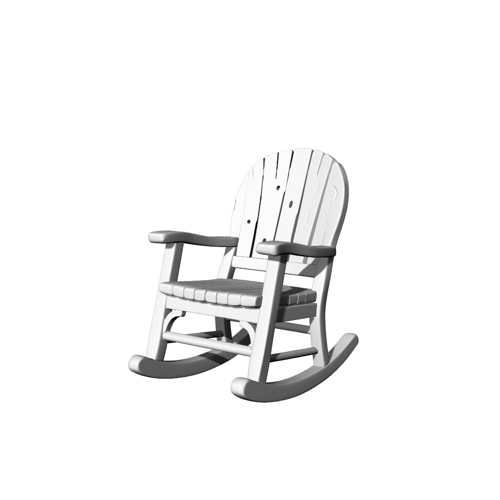 MRY-SFW LYTS580 3D Printed Unpainted White Resin Miniature Adirondack Rocking Chair for Dollhouse Diorama