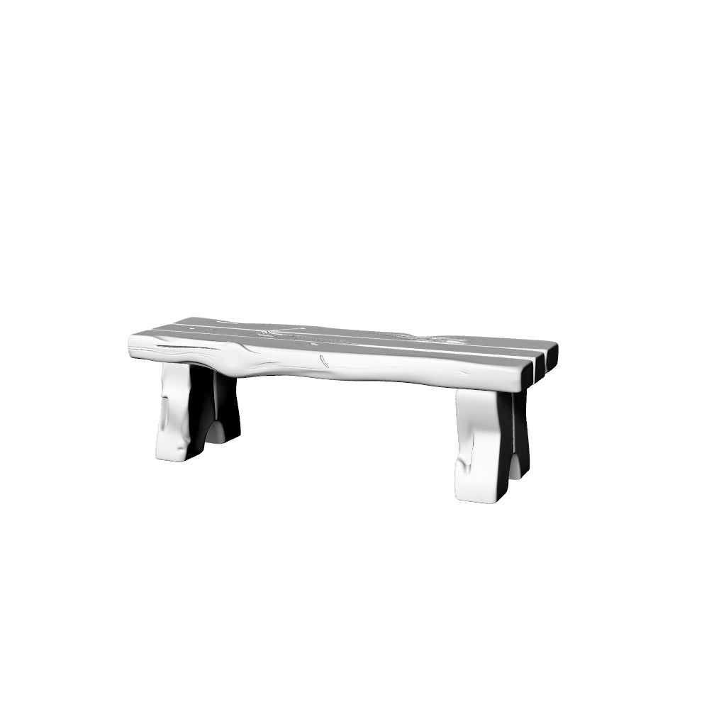 MRY-SFW LYTS591 3D Printed Unpainted White Resin Miniature Wood Slat Bench for Dollhouse Patio Decor