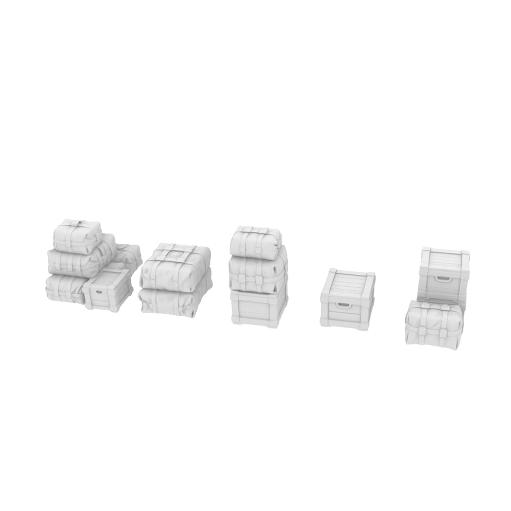 MRY-SFW LYTS675 3D Printed Trench Position Supply Set, Frontline Combat Scene Accessories, Unpainted White Model
