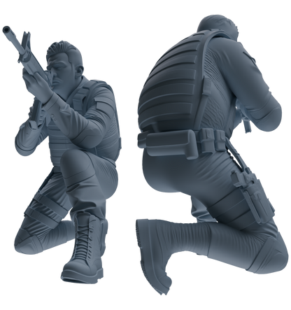 MRY-SFW SSTR037 Miniatures Soldier Model Kit 1993 Mogadishu Black Hawk Helicopter Soldier Combat Six-Person Group 2