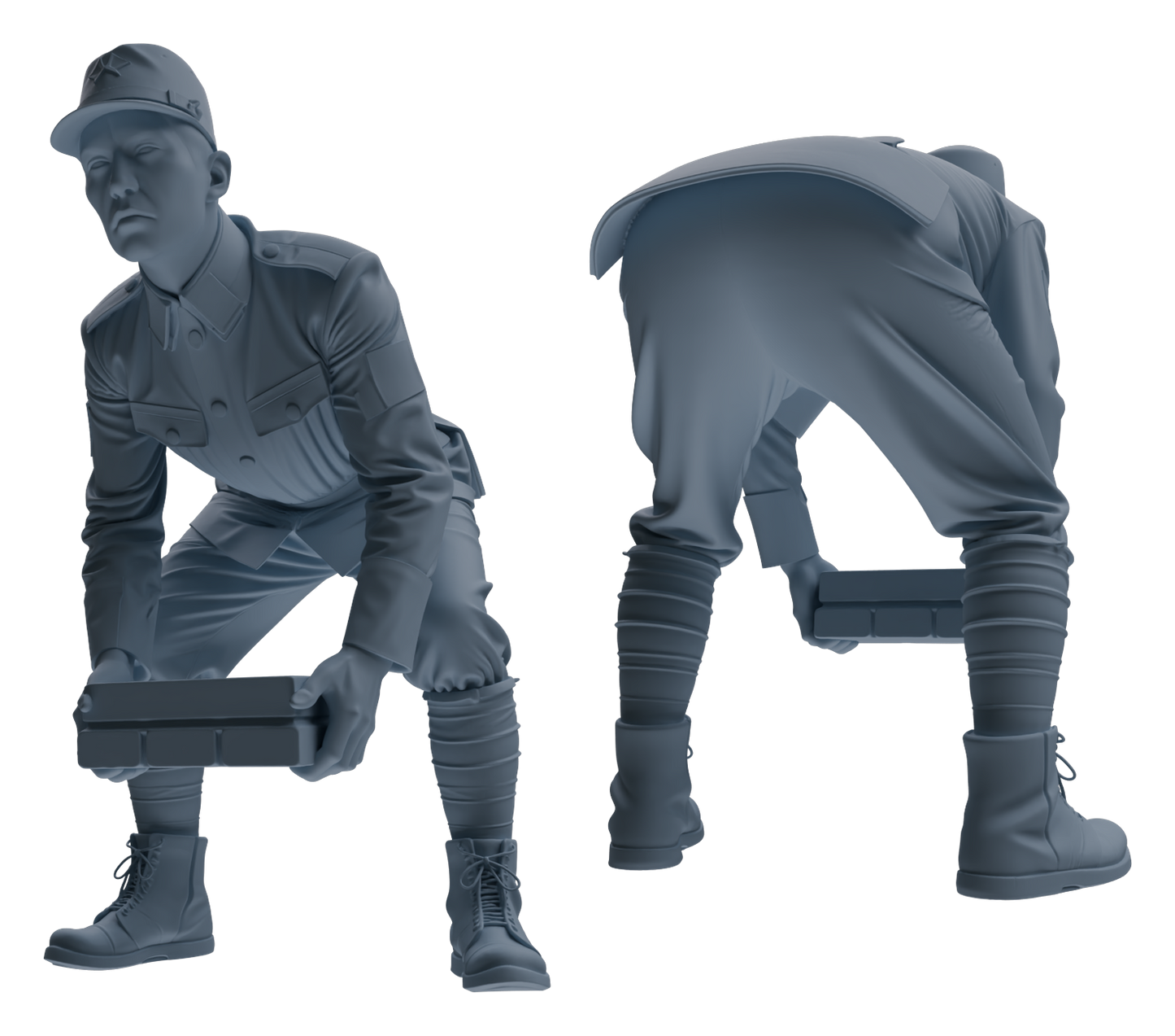 MRY-SFW LYGR612 Historical WWII Japanese Army Six-Person Construction Site Carrying Group