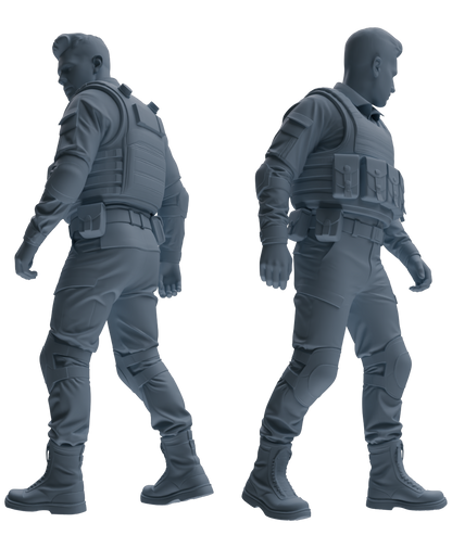MRY-SFW SSTR036 Miniatures Soldier Model Kit 1993 Mogadishu Black Hawk Helicopter Soldier Patrol Six-Person Group