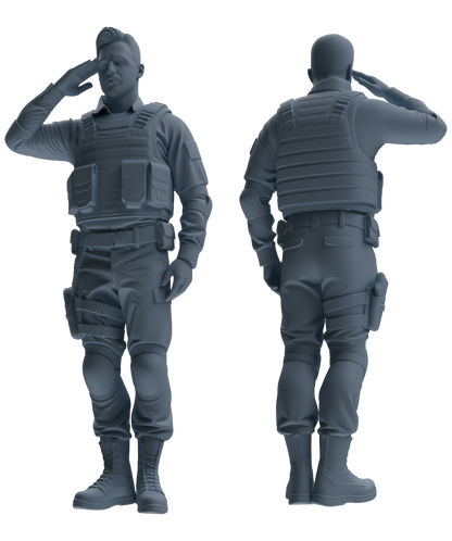 MRY-SFW SSTR029 Miniatures Soldier Model Kit 1993 Mogadishu Black Hawk Helicopter Soldier Saluting Six-Person Group