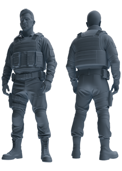 MRY-SFW SSTR038 Miniatures Soldier Model Kit 1993 Mogadishu Black Hawk Helicopter Soldier Standing at Attention Six-Person Group 2