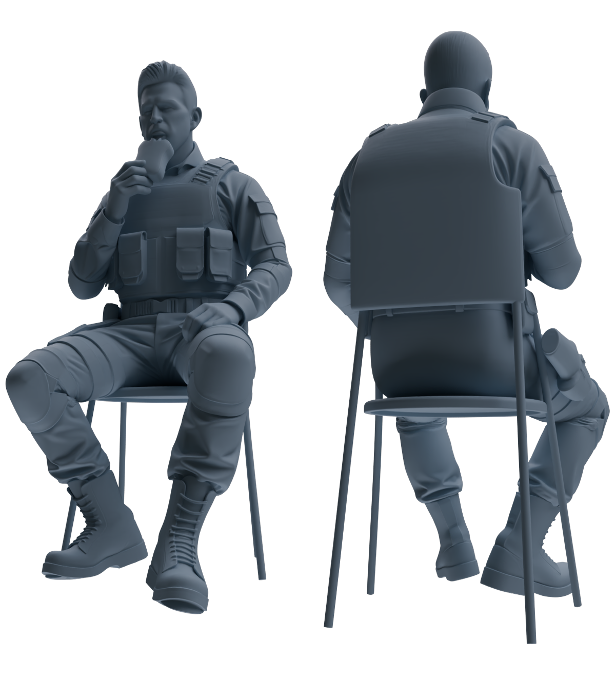 MRY-SFW SSTR028 Miniatures Soldier Model Kit 1993 Mogadishu Black Hawk Helicopter Soldier Eating Six-Person Group