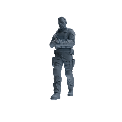 MRY-SFW SSTR128 Miniatures Soldier Model Kit Boston Attack Modern Boston Police Four-Person Patrol Group 2