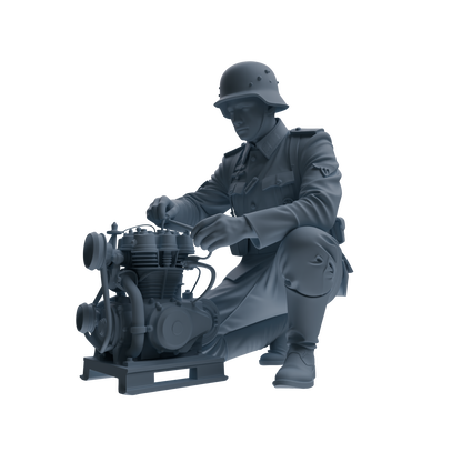 MRY-SFW SSTR214 WWII British Logistics Soldier Maintenance Four-Person Group