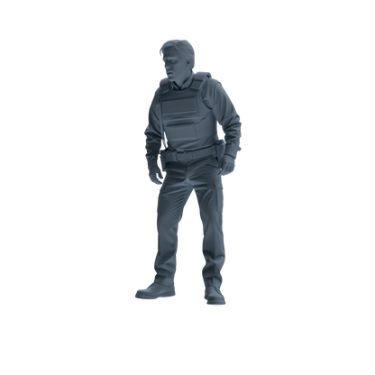 MRY-SFW SSTR129 Miniatures Soldier Model Kit Boston Attack Modern Boston Police Four-Person Tactics Group