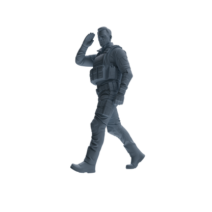MRY-SFW SSTR118 Miniatures Soldier Model Kit Boston Attack Modern Boston Police Four-Person Saluting Group 2