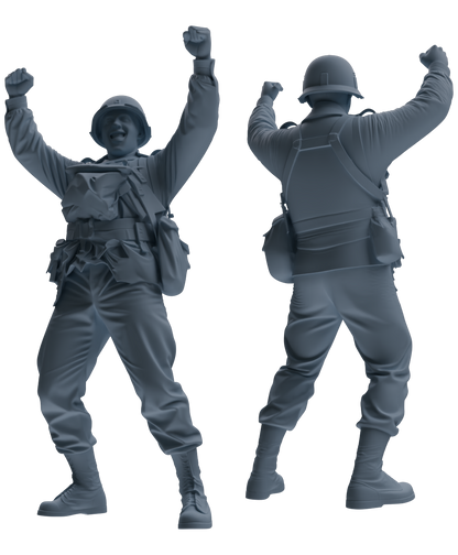 MRY-SFW SSTR073 Miniatures Soldier Model Kit Saving Ryan in Normandy WWII U.S. Army Four-Person Celebrating Group