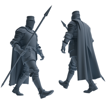 MRY-SFW SSTR087 Miniatures Soldier Model Kit Medieval Knight Five-Person Escort Group
