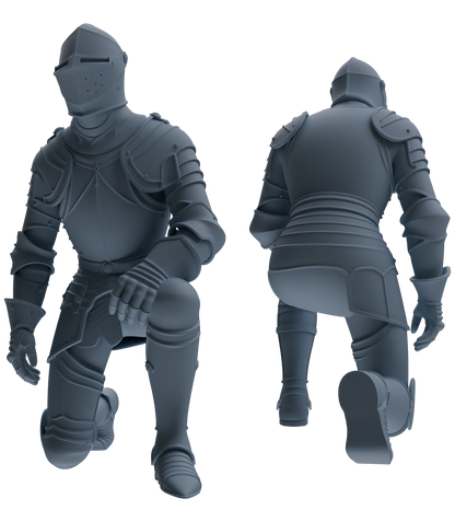 MRY-SFW SSTR083 Miniatures Soldier Model Kit Medieval Knight Without Helmet Five-Person Proclamation Group