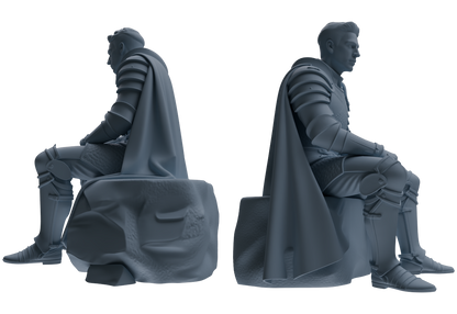 MRY-SFW SSTR078 Miniatures Soldier Model Kit Medieval Knight Without Helmet Five-Person Conversation Group