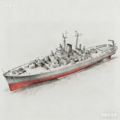 SSC130 Military Model USN Oregon City Class Cruiser CA-122 1946 Water Line