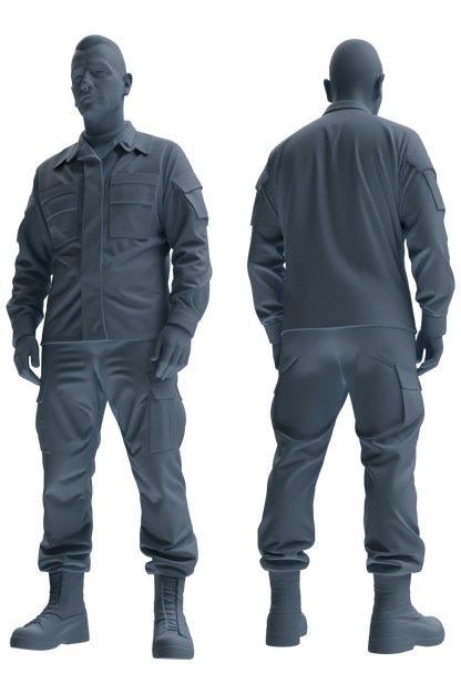 MRY-SFW SSTR038 Miniatures Soldier Model Kit 1993 Mogadishu Black Hawk Helicopter Soldier Standing at Attention Six-Person Group 2
