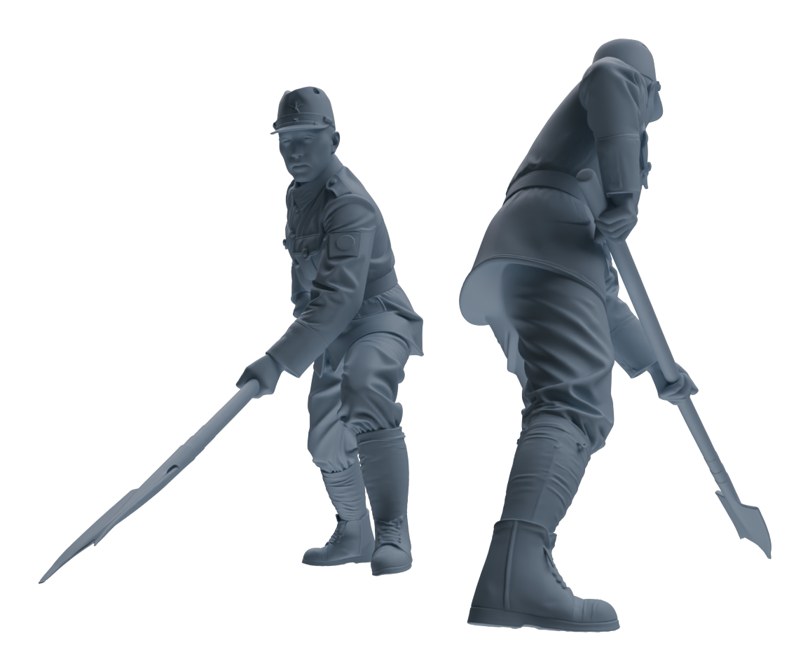 MRY-SFW LYGR611 Historical WWII Japanese Army Six-Person Construction Site Work Group