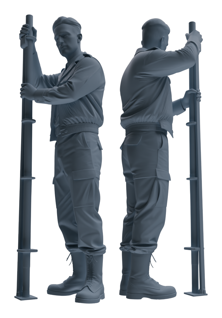 MRY-SFW LYGR613 Historical WWII U.S. Army Six-Person Construction Site Group
