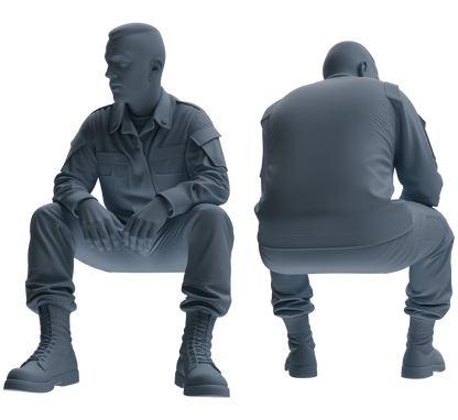 MRY-SFW SSTR035 Miniatures Soldier Model Kit 1993 Mogadishu Black Hawk Helicopter Soldier Resting Six-Person Group