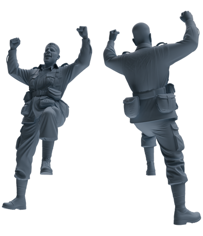 MRY-SFW SSTR073 Miniatures Soldier Model Kit Saving Ryan in Normandy WWII U.S. Army Four-Person Celebrating Group