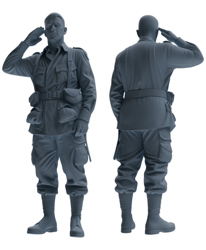 MRY-SFW SSTR069 Miniatures Soldier Model Kit Saving Ryan in Normandy WWII U.S. Army Six-Person Saluting Group
